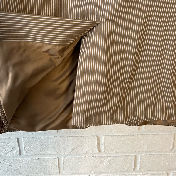 SOLD NWT vintage BOSS Hugo Boss cotton silk brown pinstripe oversized blazer XL - Picture 8 of 13